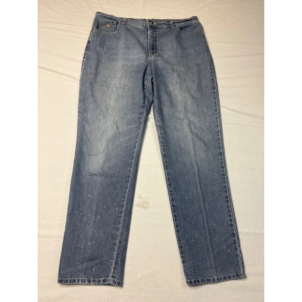 Gloria Vanderbilt Amanda Jeans Womens 16 Average Blue Straight Leg Medium Wash